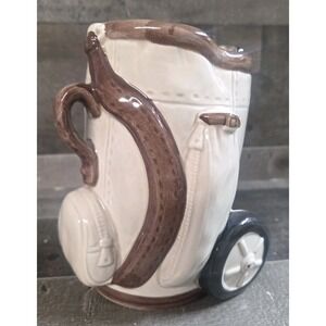 Vintage Ceramic Golf Bag Inarco Planter/Pencil Holder 6"H